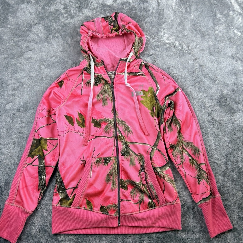 Realtree Girl Hoodie Pink Camo‎ Full Zip Girls Size M Outdoor Hunting Style - Picture 13 of 14